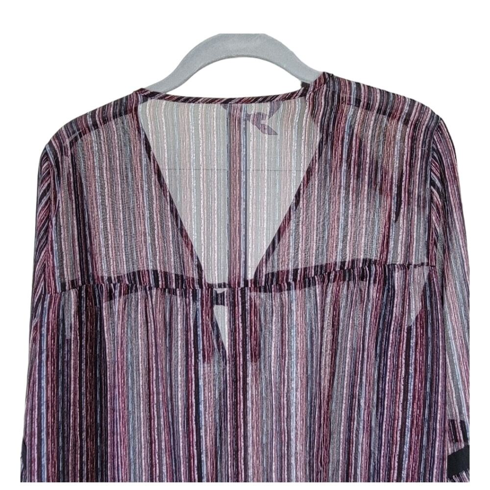 BCBGGENERATION S Sheer Bell Sleeve Plum Top Whimsigoth Fairy Grunge Moody - Picture 11 of 13
